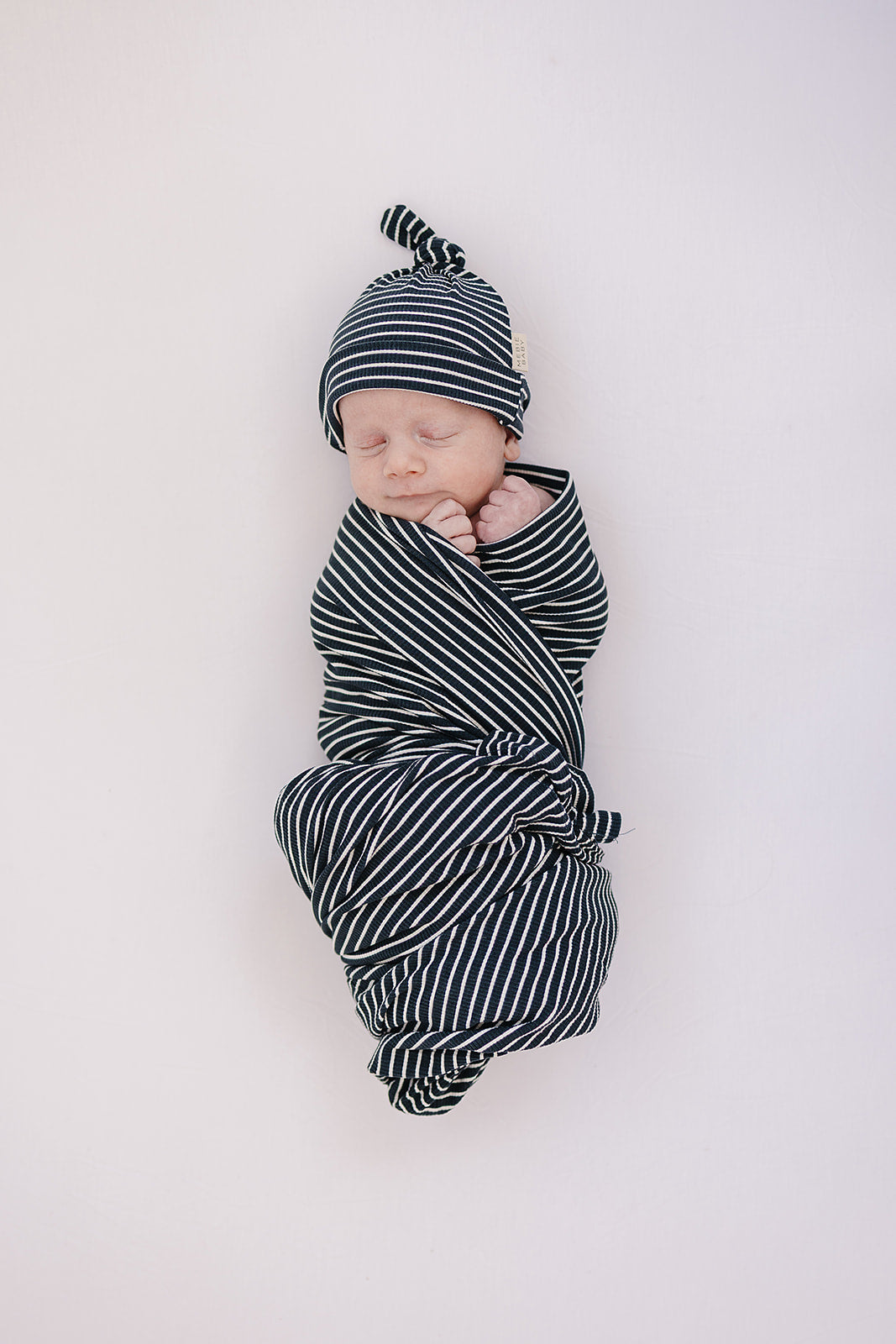 Mebie Baby Navy Stripes Stretch Swaddle