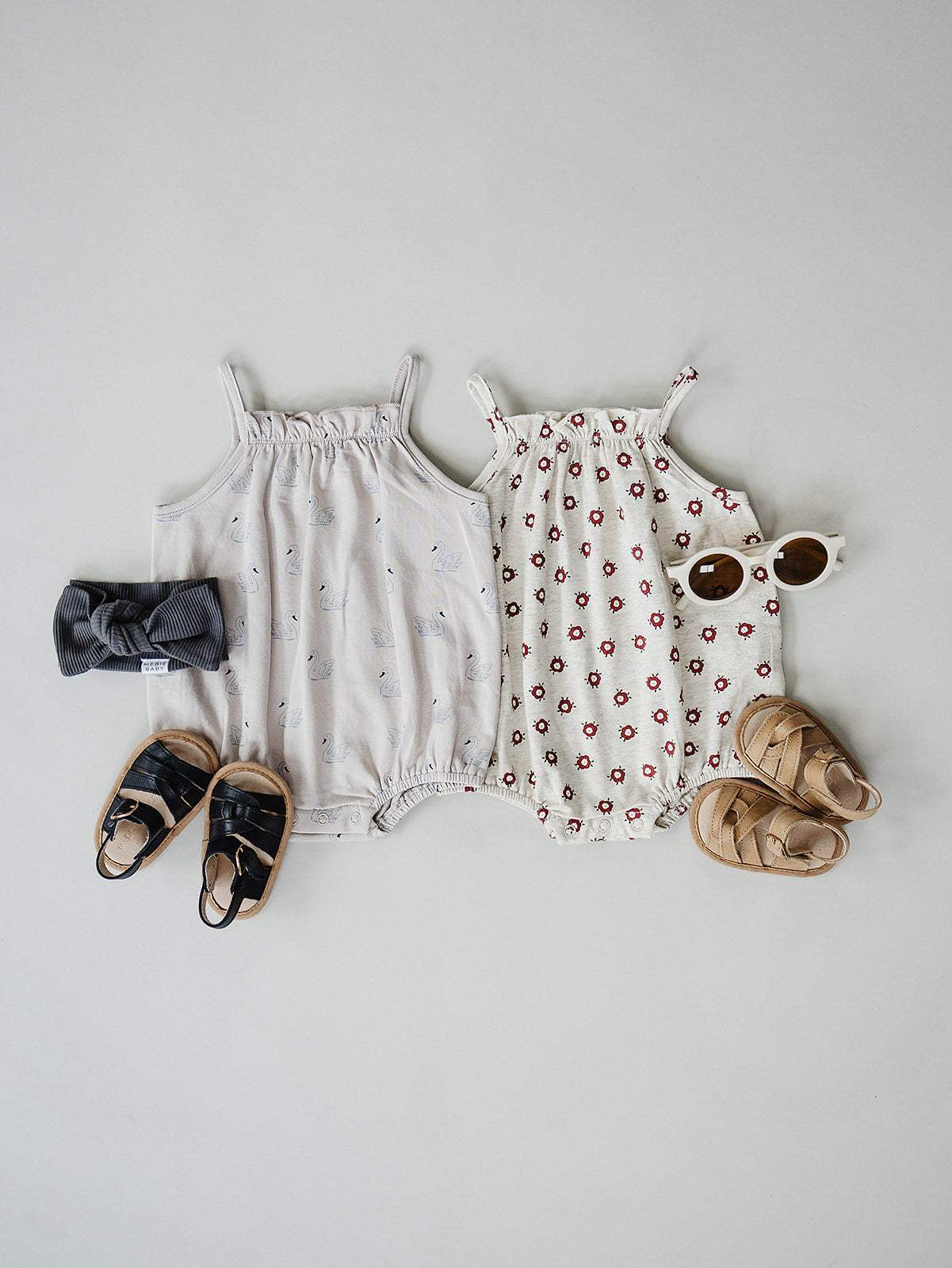 Mebie Baby Floral Tank Bubble Romper