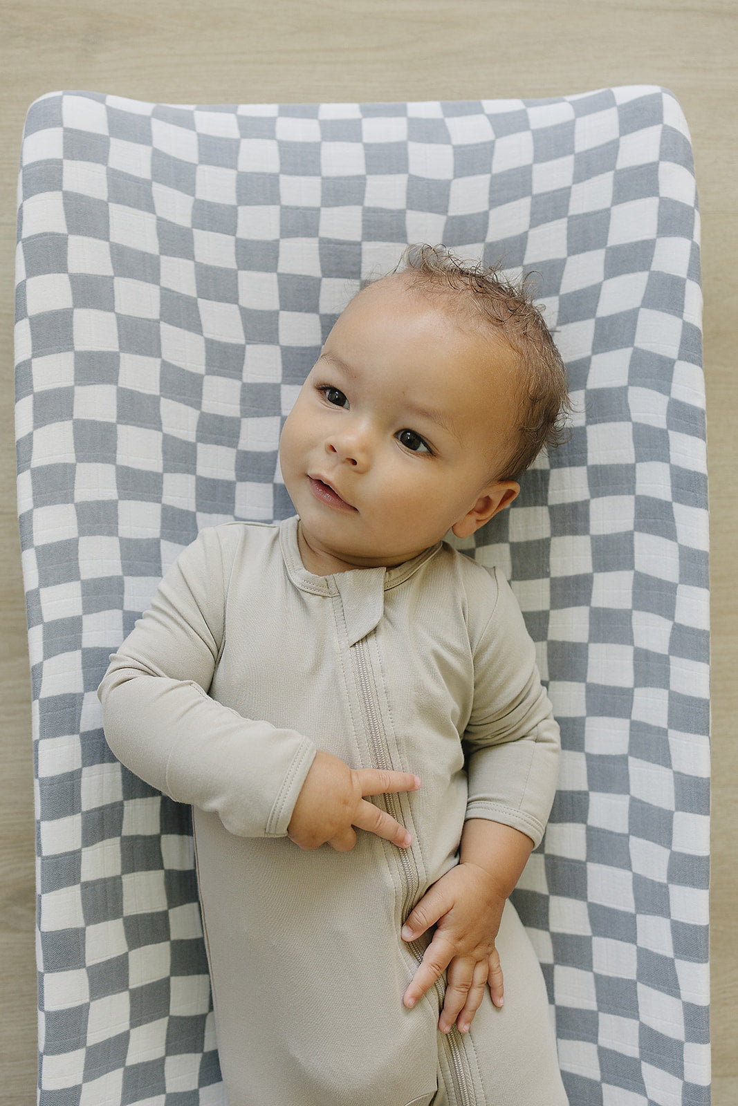 Mebie Baby Bamboo Footed Romper - Oatmeal