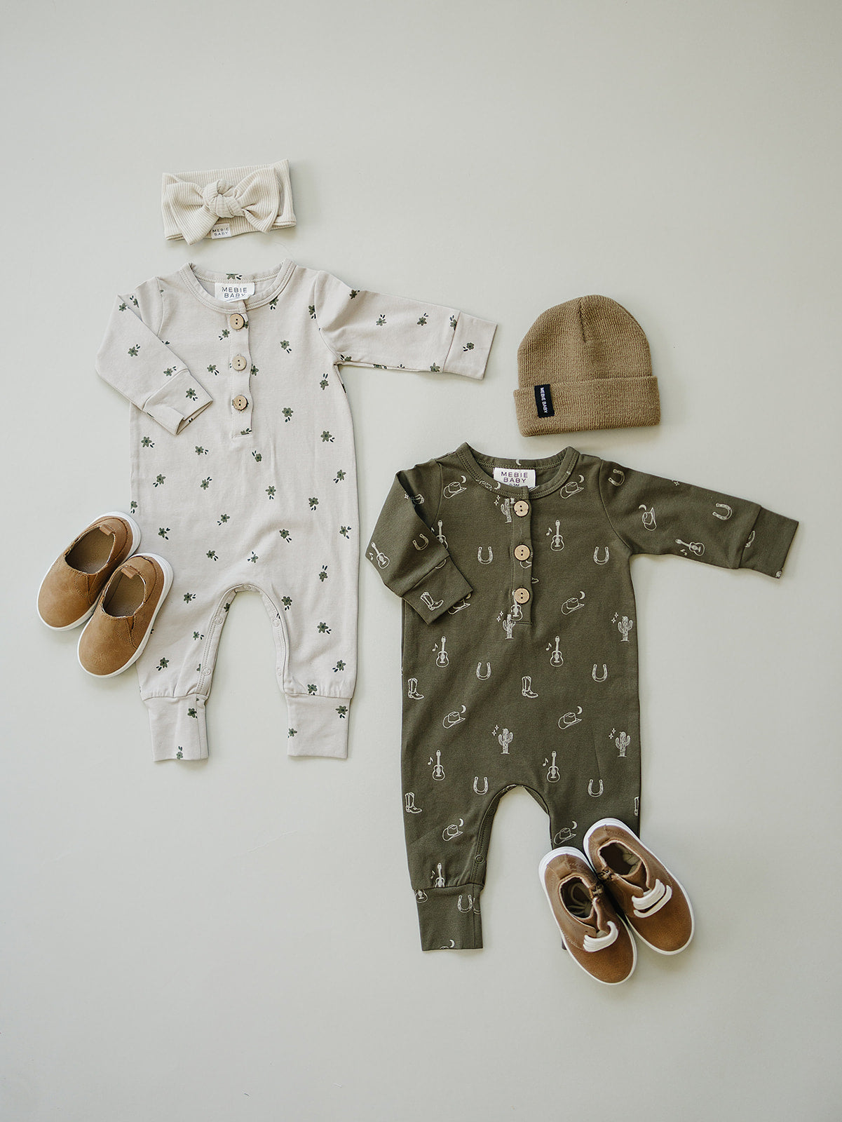 Mebie Baby Nashville Long Sleeve Button Romper
