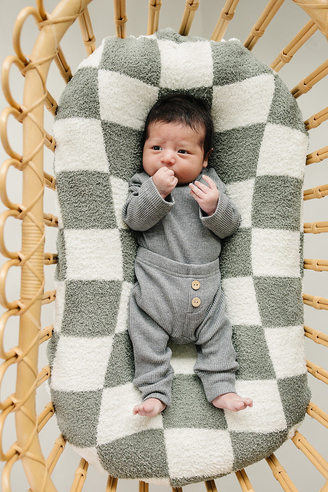 Mebie Baby Charcoal Bodysuit Waffle Set