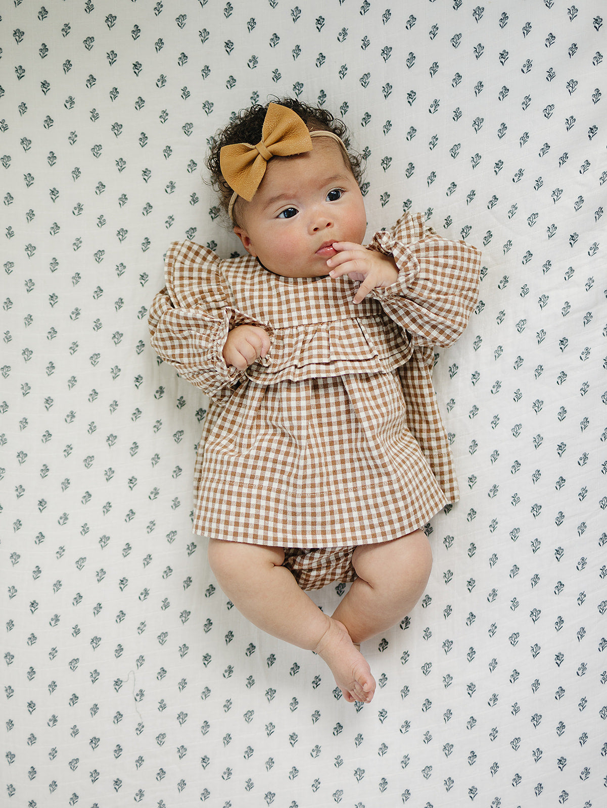 Mebie Baby Gingham Ruffle Bloomer Set