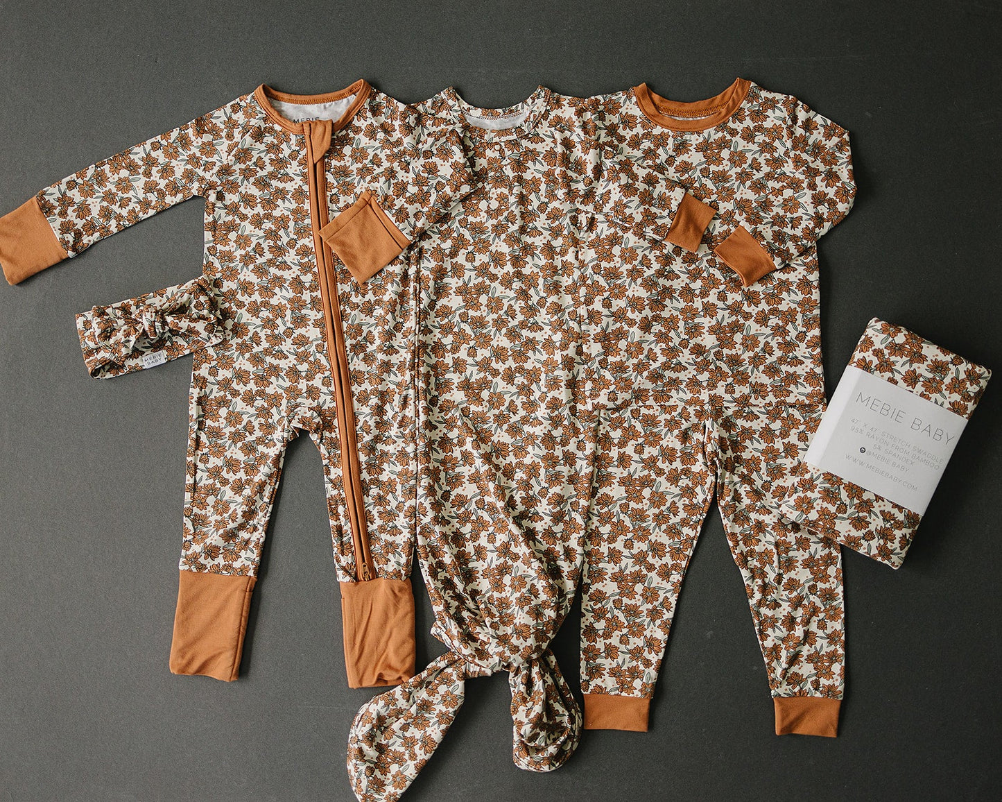Mebie Baby Bamboo Cozy Set - Cream Magnolia - Atara & Co