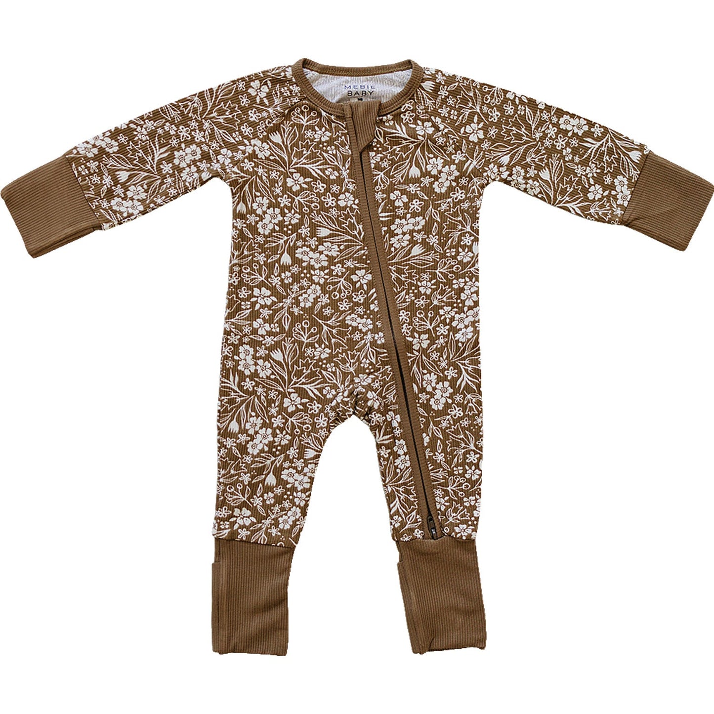 Mebie Baby Bamboo Romper - Brown Floral