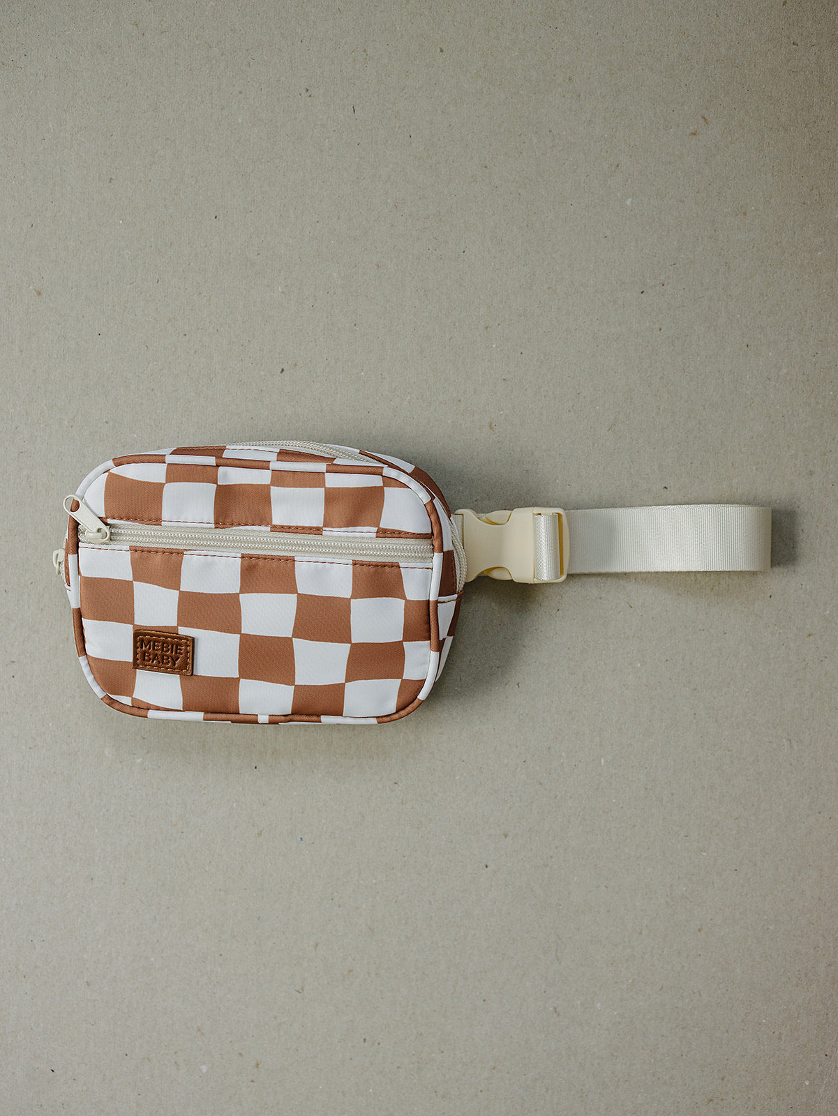 Mebie Baby Mini Fanny Pack - Rust Wavy Checkered