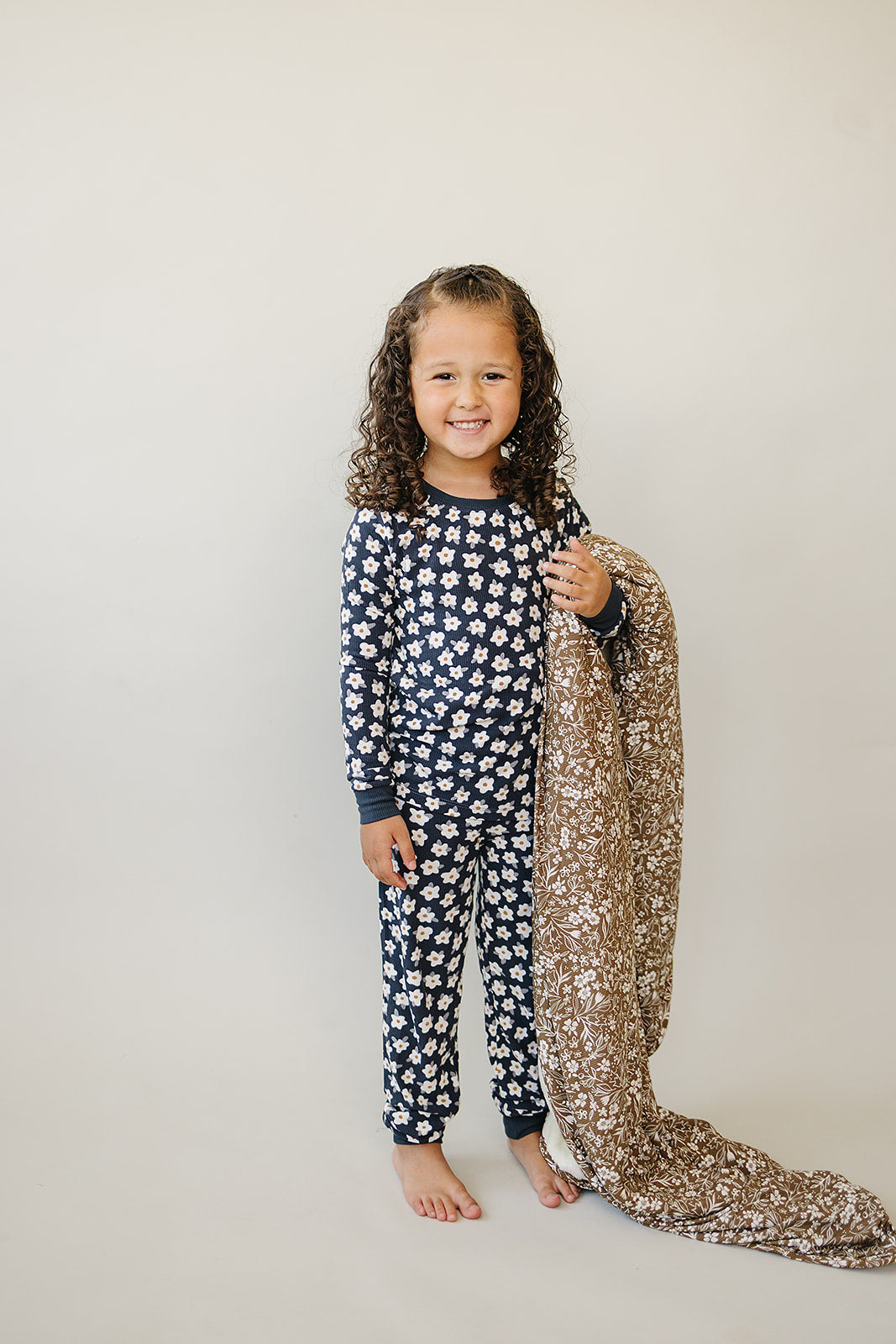 Mebie Baby Bamboo Fleece Quilt - Brown Floral