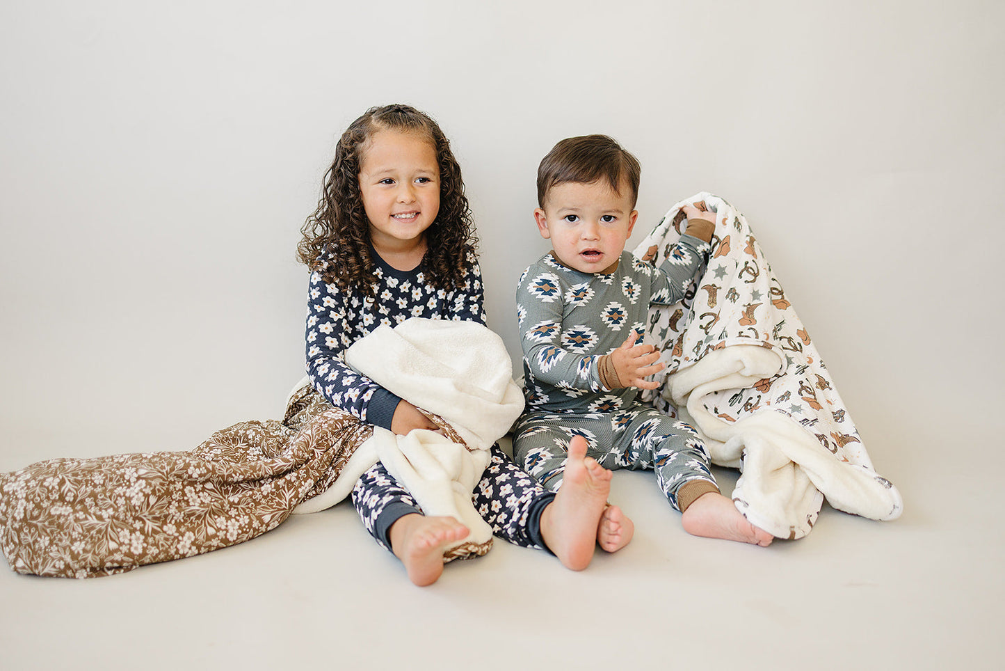 Mebie Baby Bamboo Fleece Quilt - Brown Floral