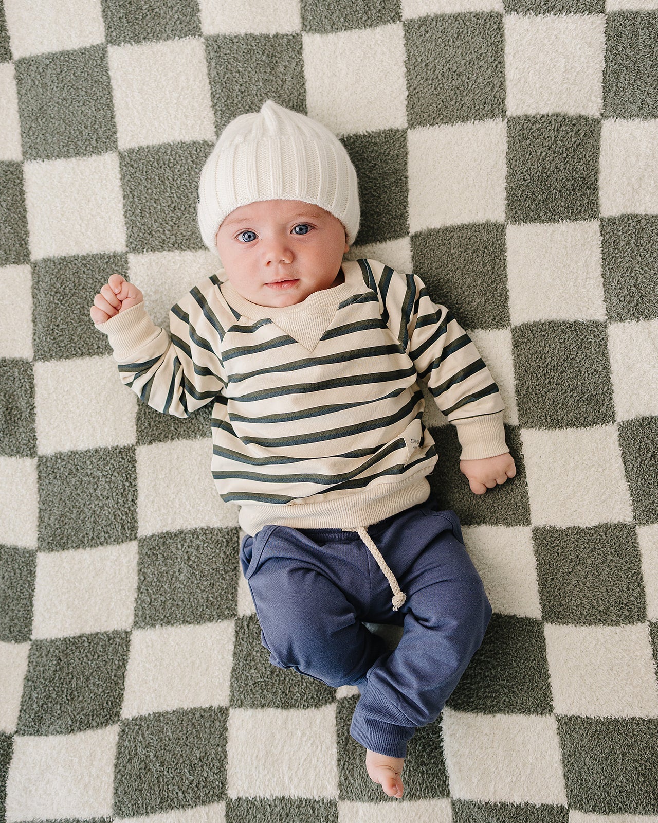 Mebie Baby White Chunky Knit Beanie