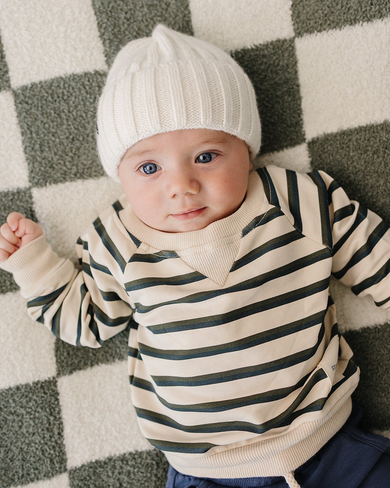 Mebie Baby White Chunky Knit Beanie