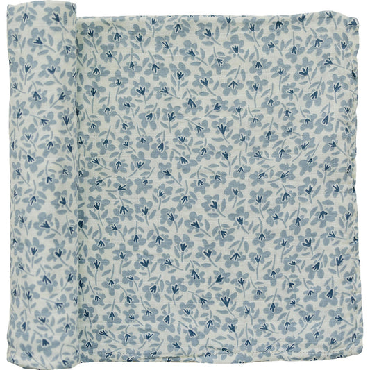 Mebie Baby Muslin Swaddle - Blue Blossom