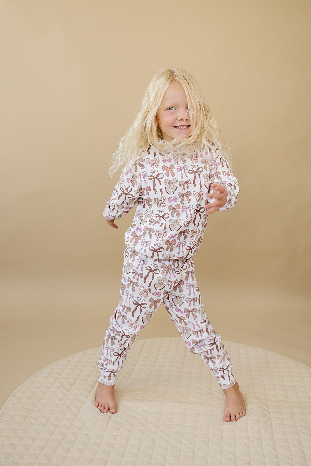 LPK Jogger Set - Mocha Bows