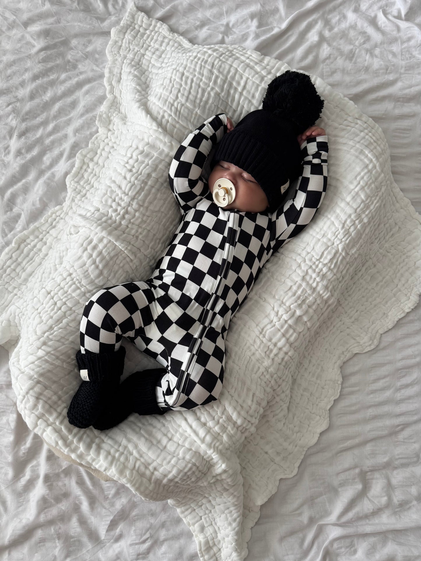 Luna + Luca Checkered Bamboo Jumpsuit