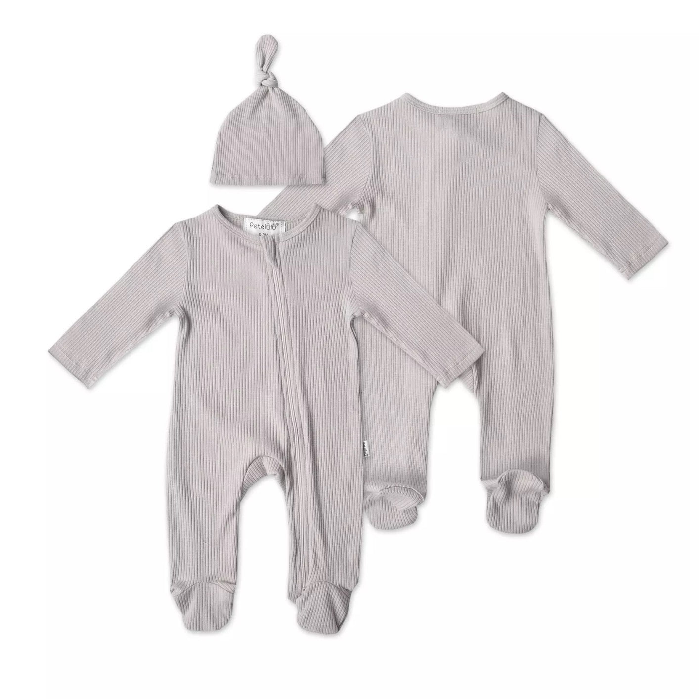 Petelulu Ribbed Romper + Hat Set