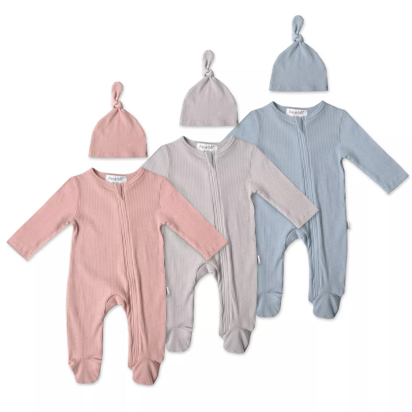 Petelulu Ribbed Romper + Hat Set