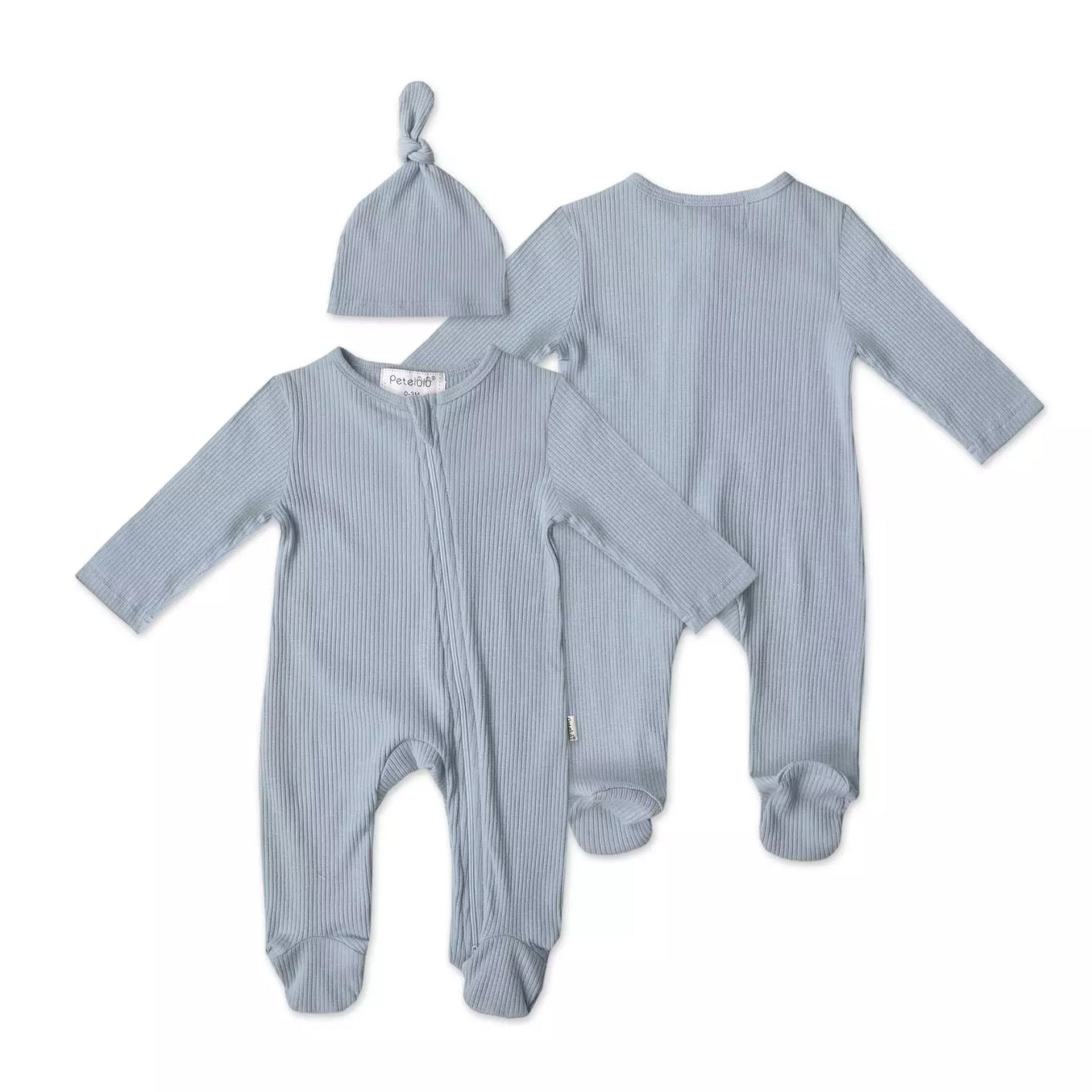 Petelulu Ribbed Romper + Hat Set