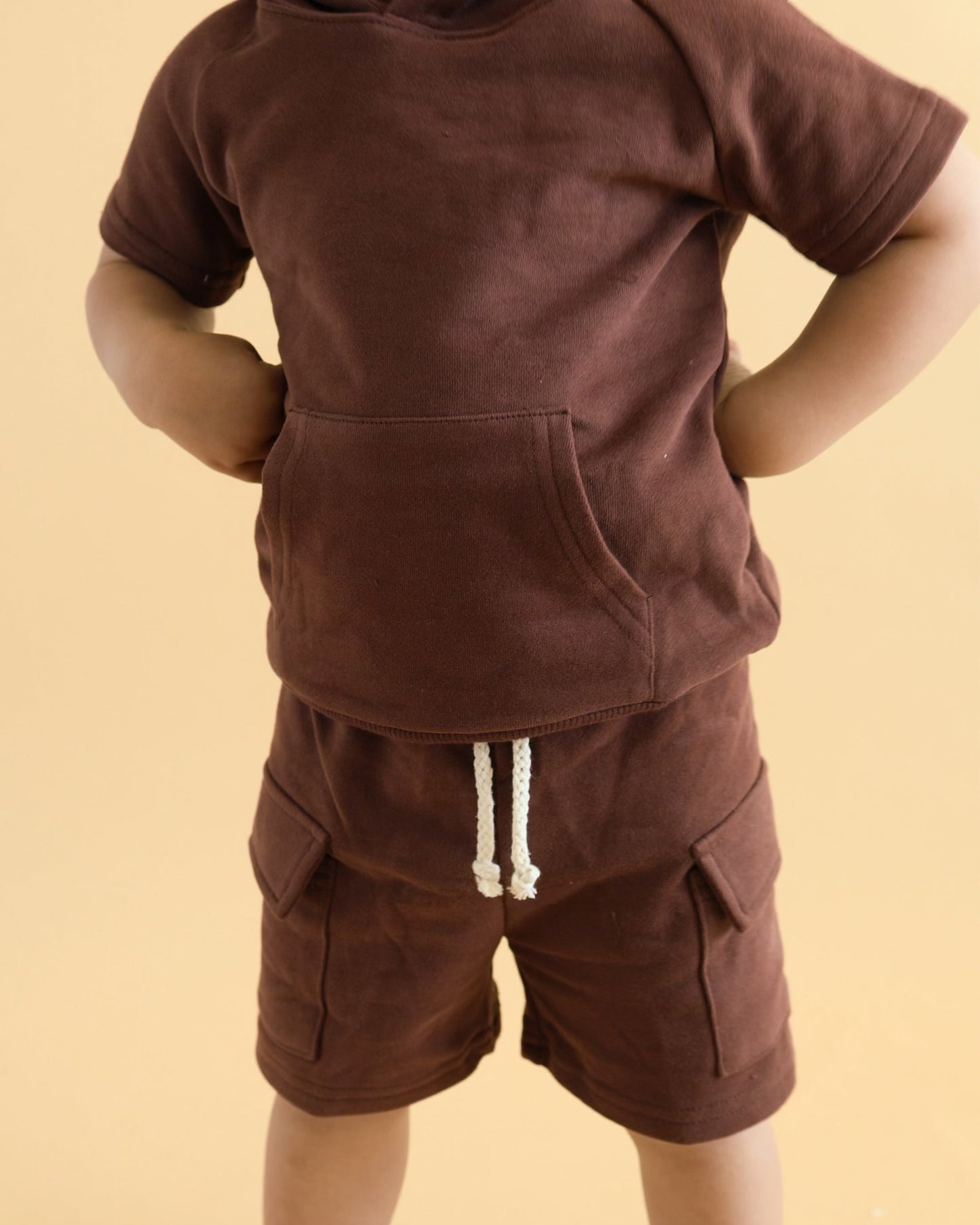 LPK Terry Cargo Shorts Set - Chocolate