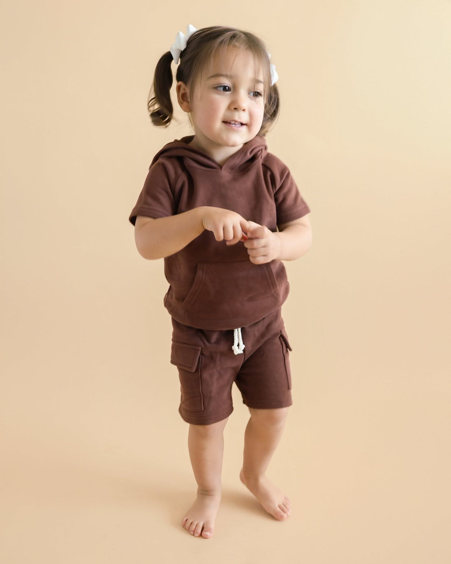 LPK Terry Cargo Shorts Set - Chocolate