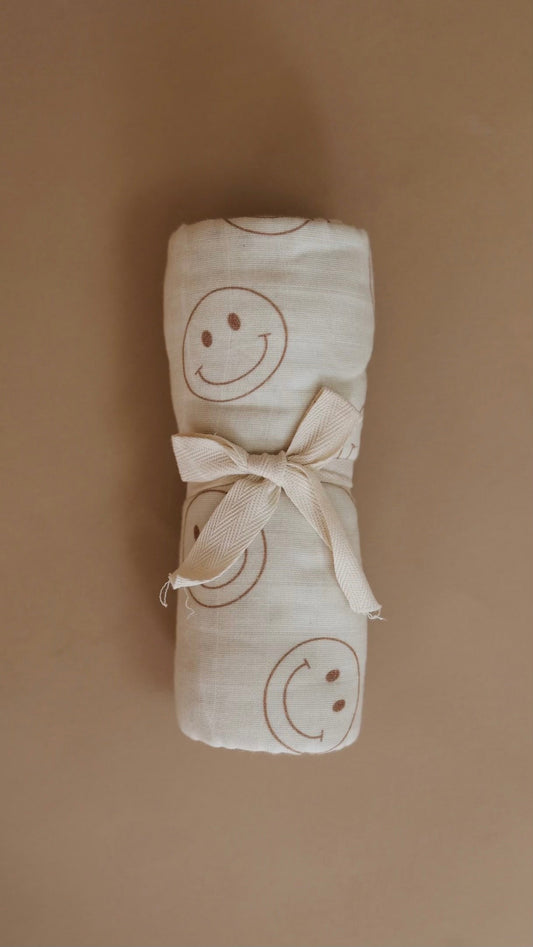Forever French Muslin Swaddle - Just Smile Ivory