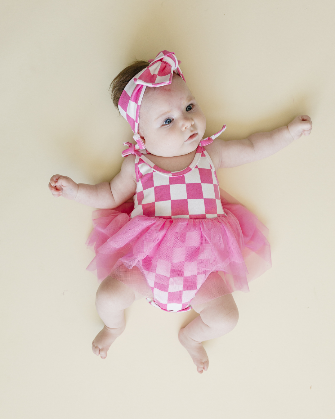 LPK Tutu Romper - Checkered Bubble Gum - Atara & Co