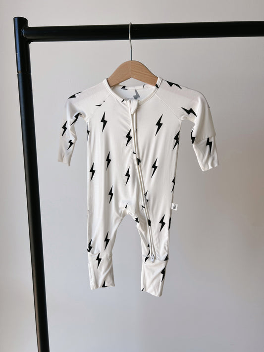 Forever French Bamboo Zip Pajamas - Lightning Bolt - Atara & Co