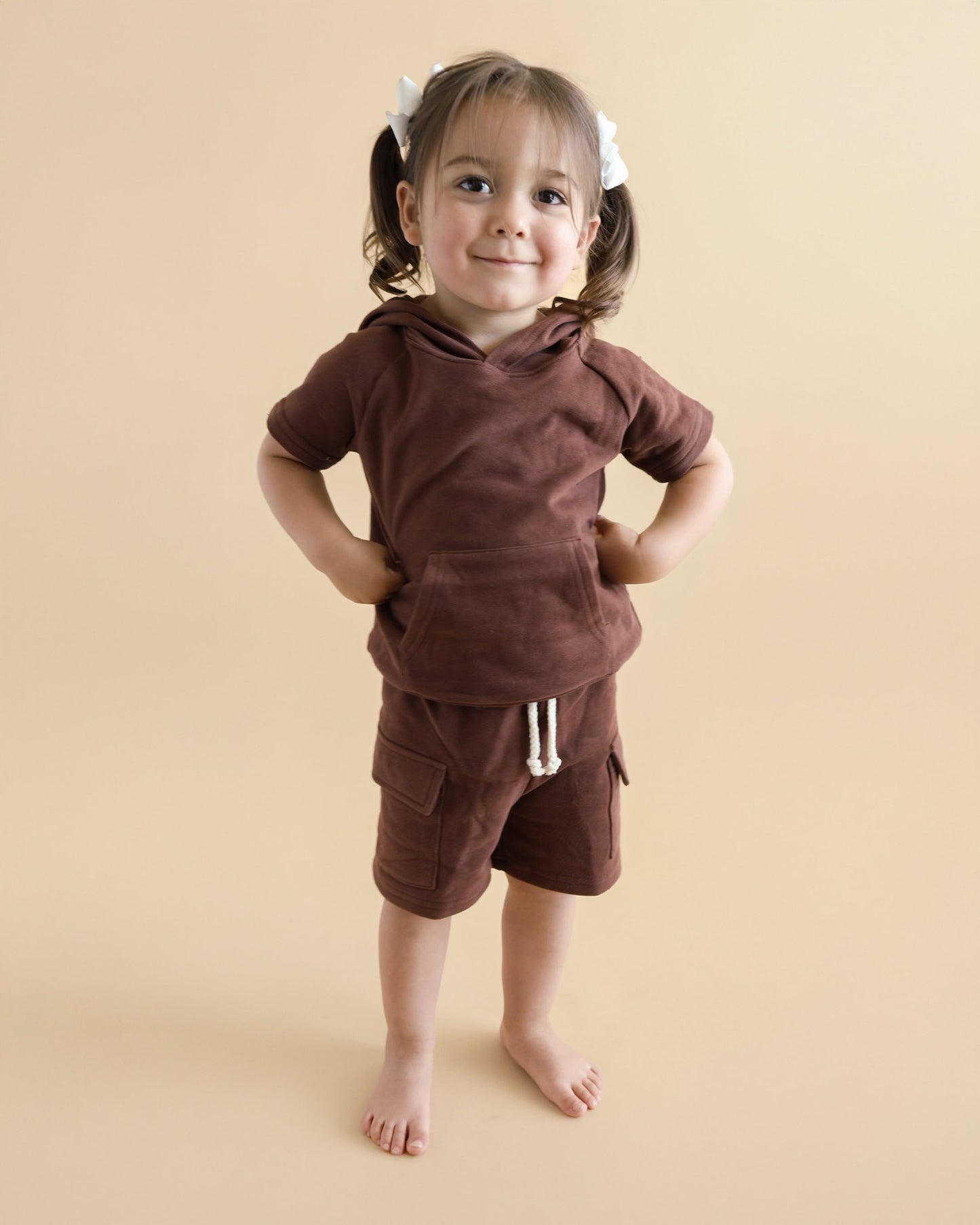 LPK Terry Cargo Shorts Set - Chocolate