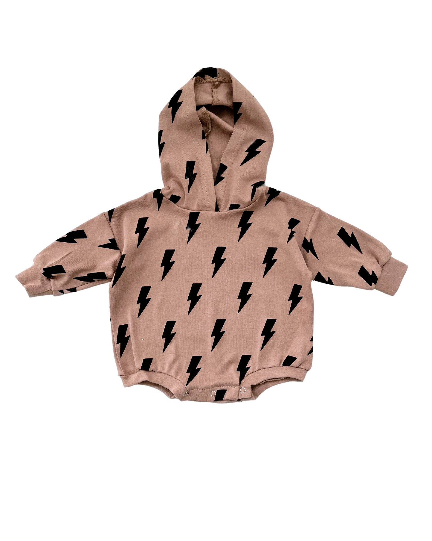 LPK Hooded Bubble Romper - Mocha Bolts