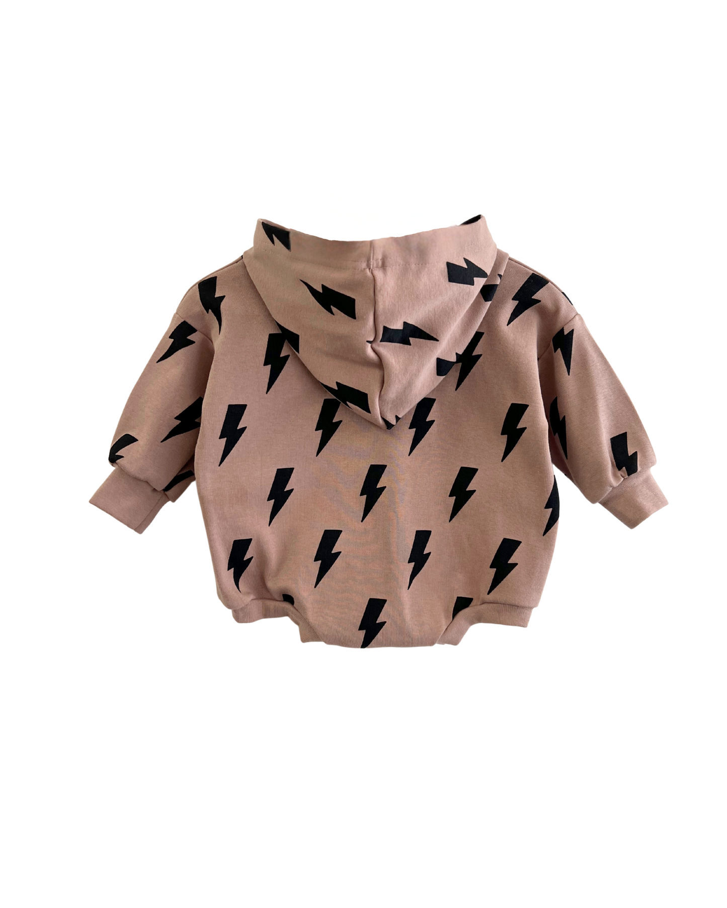 LPK Hooded Bubble Romper - Mocha Bolts