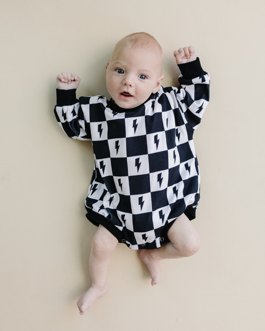 LPK Bubble Romper - Charcoal Bolts - Atara & Co