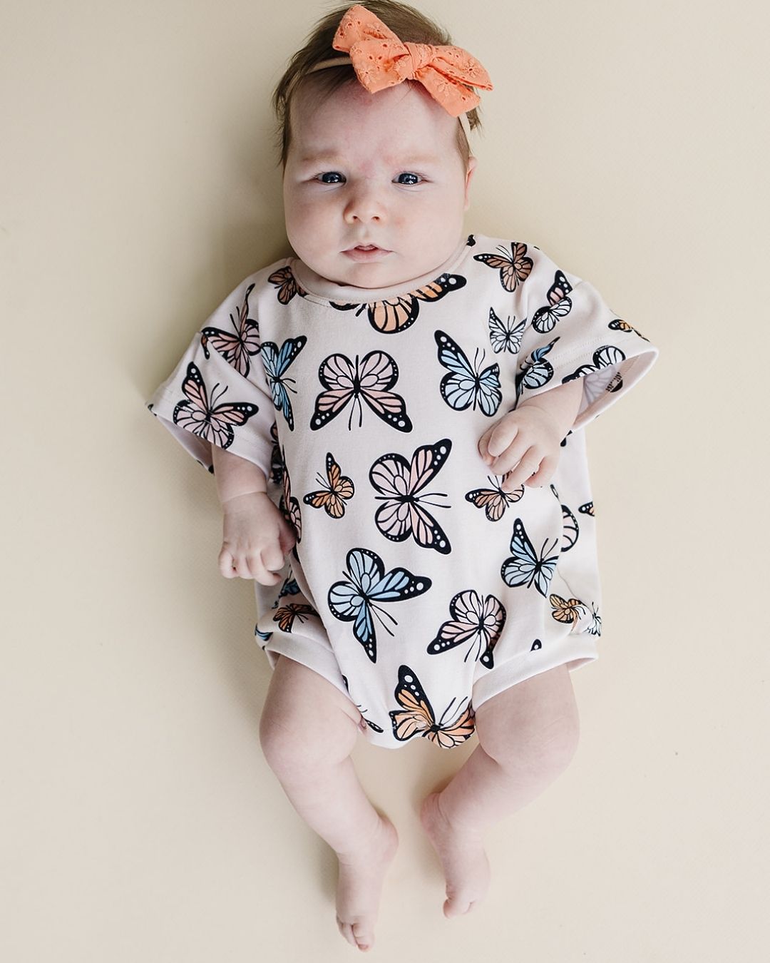 LPK Short Sleeve Bubble Romper - Butterflies