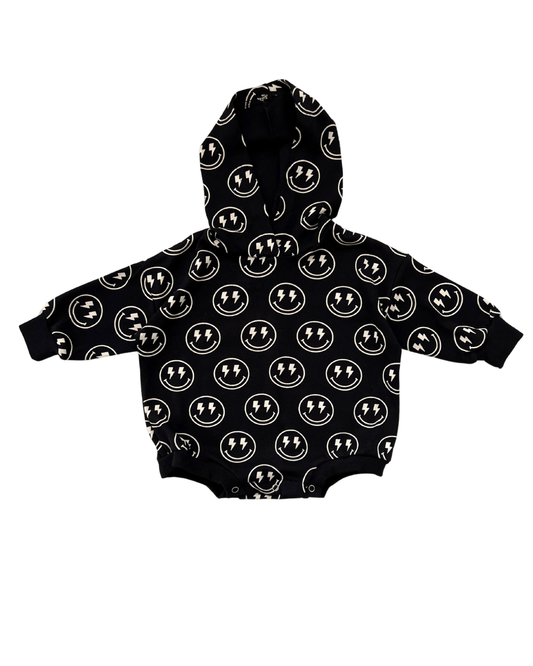 LPK Hooded Bubble Romper - Electric Smiley