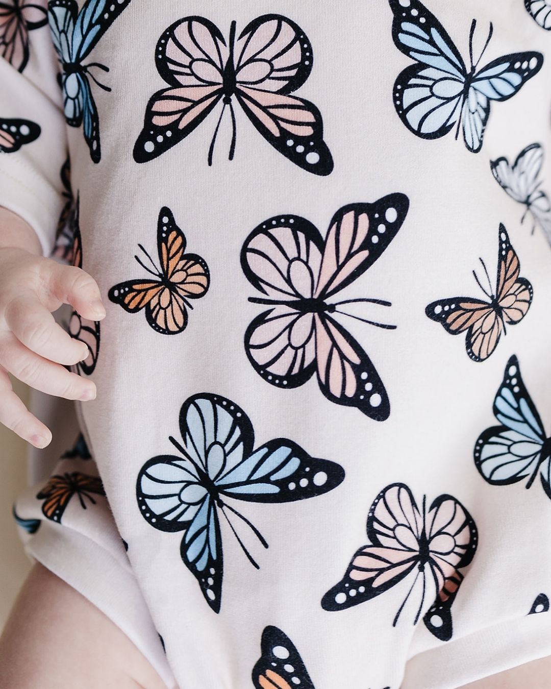 LPK Short Sleeve Bubble Romper - Butterflies