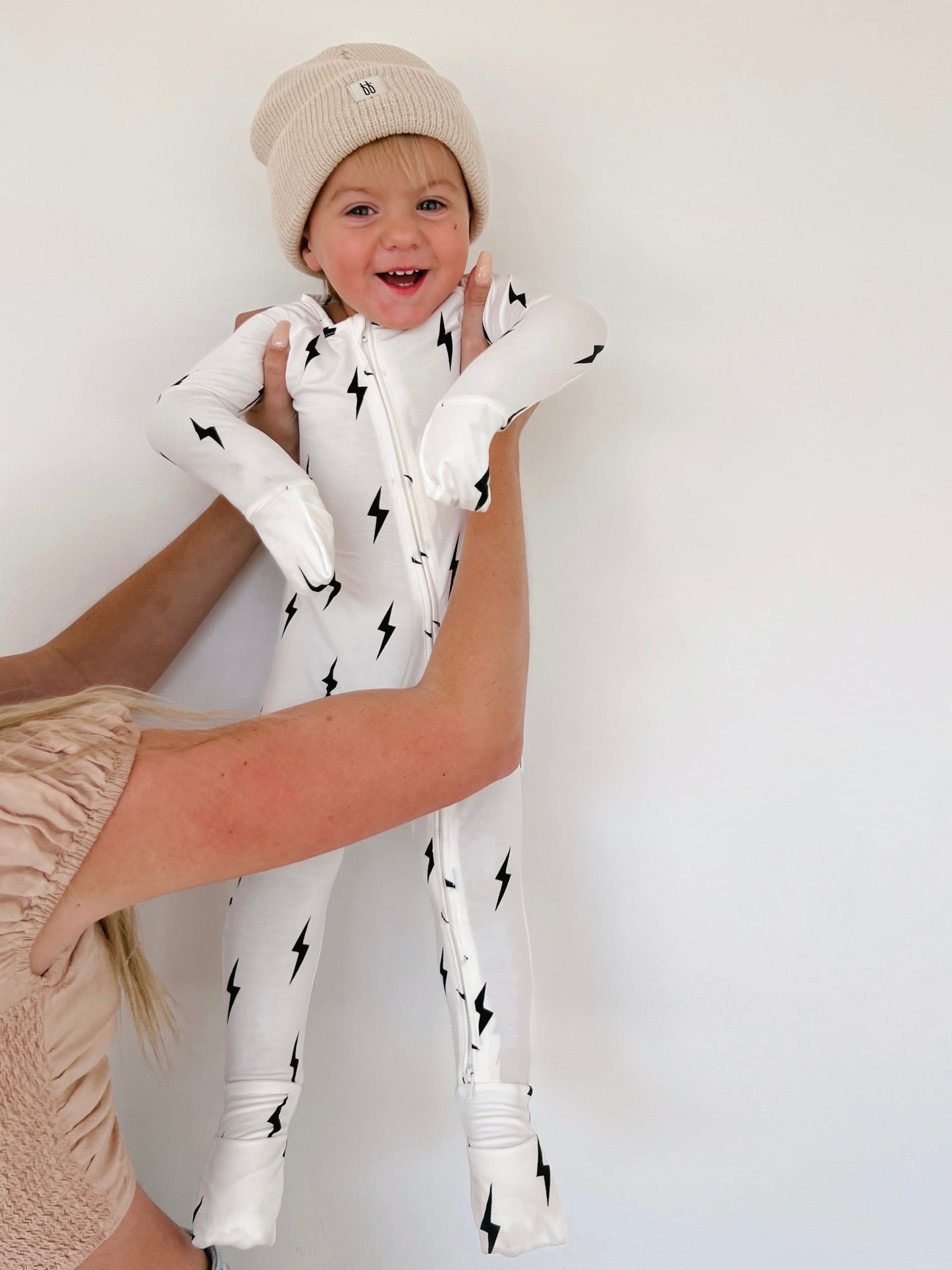 Forever French Bamboo Zip Pajamas - Lightning  Bolt