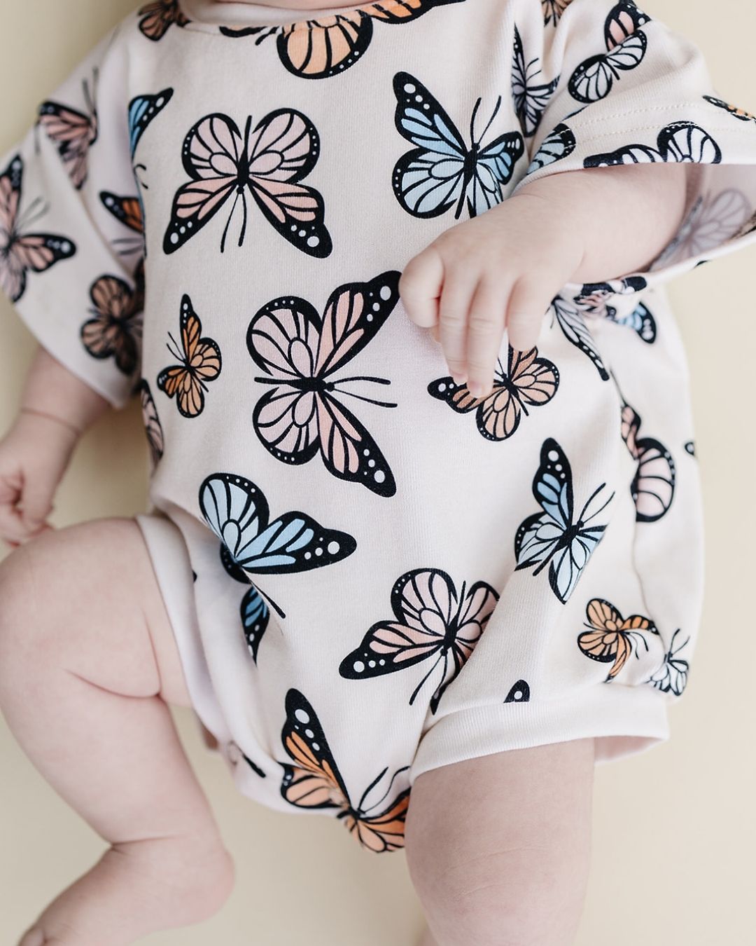 LPK Short Sleeve Bubble Romper - Butterflies