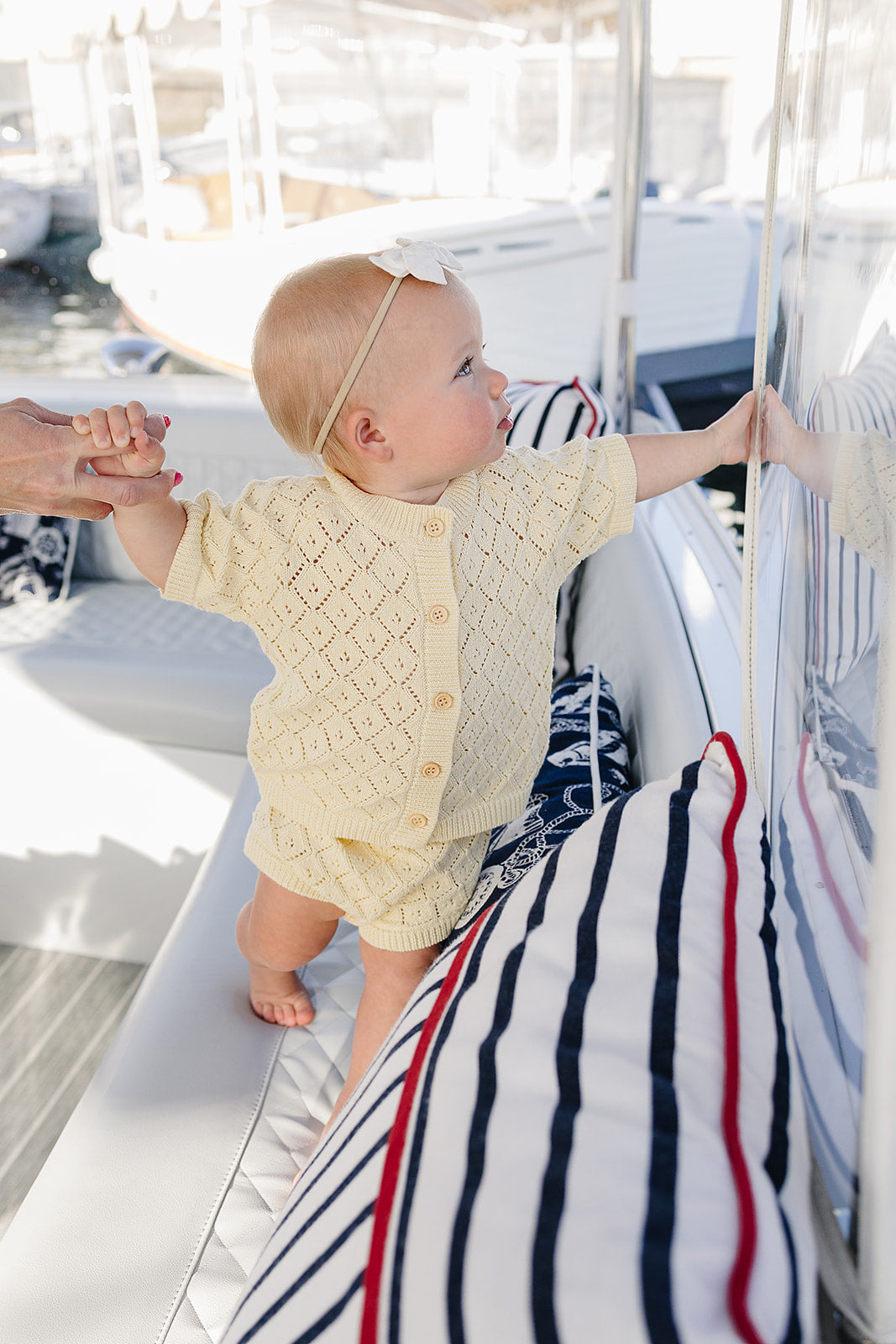 Mebie Baby Yellow Cardigan Bloomer Set