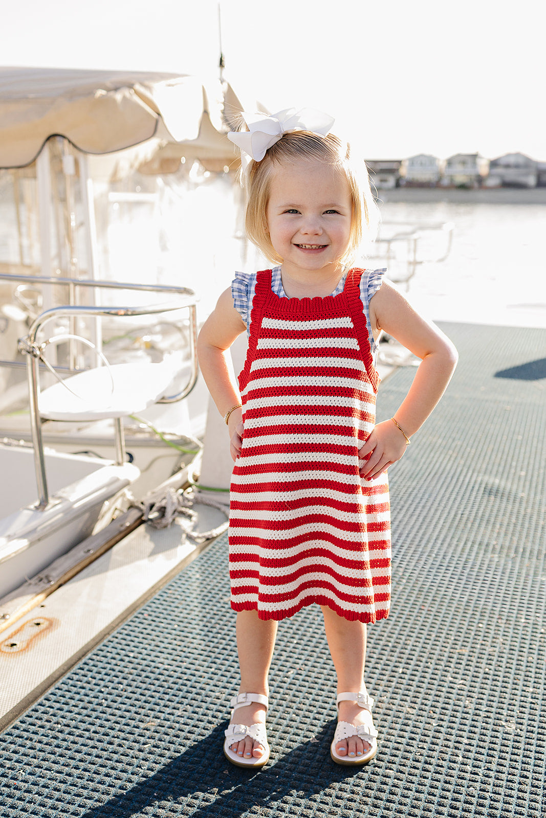 Mebie Baby Red Stripe Knit Cover-Up Dress