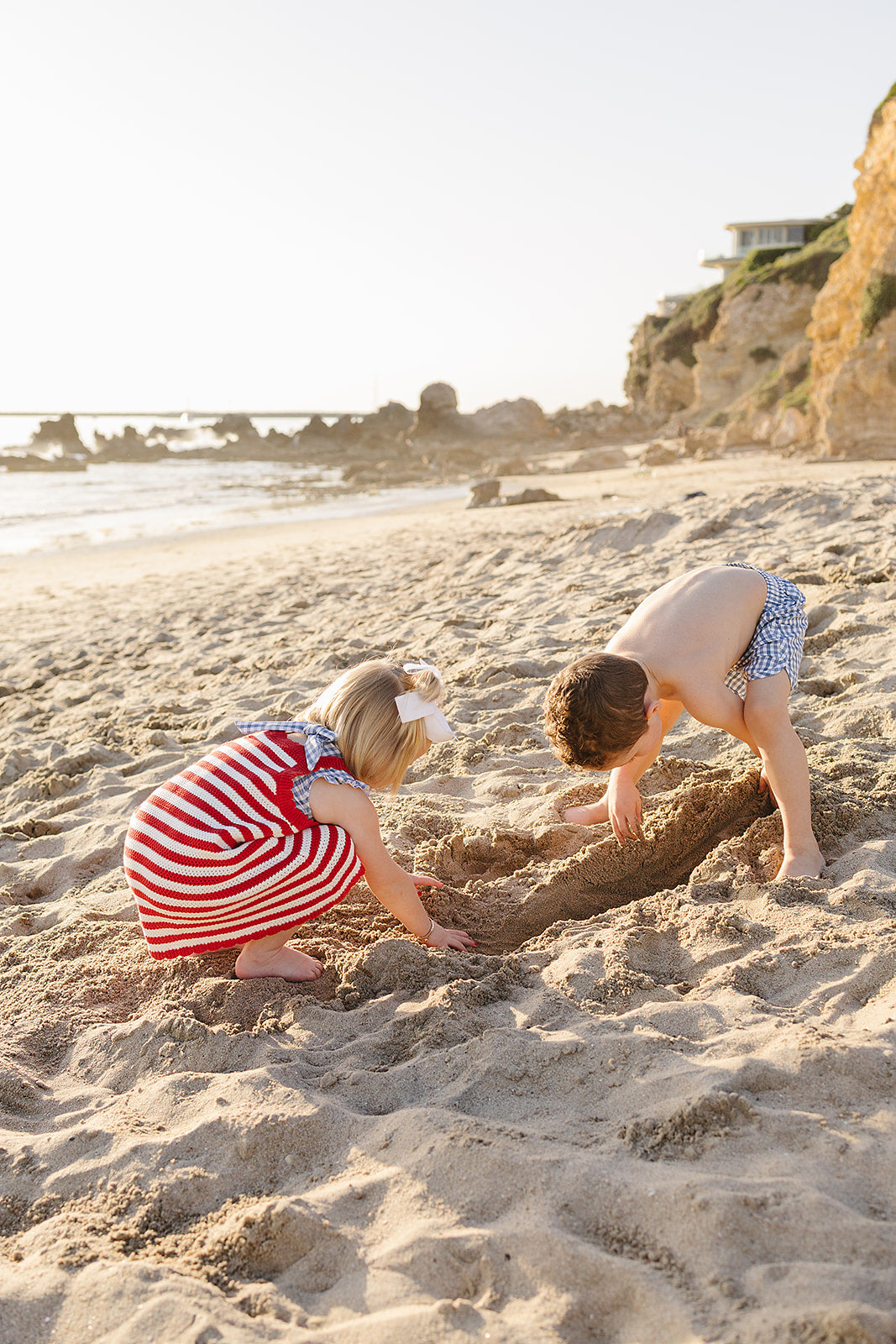 Mebie Baby Red Stripe Knit Cover-Up Dress