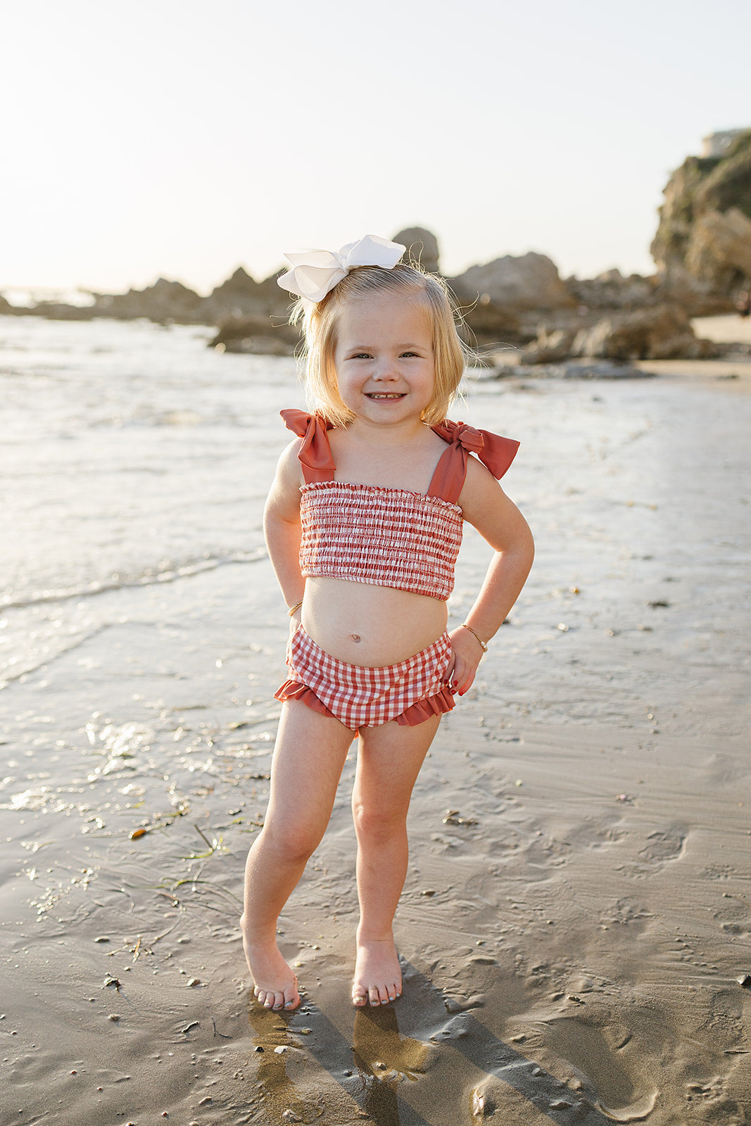 Mebie Baby Gingham Ruched Bikini Set