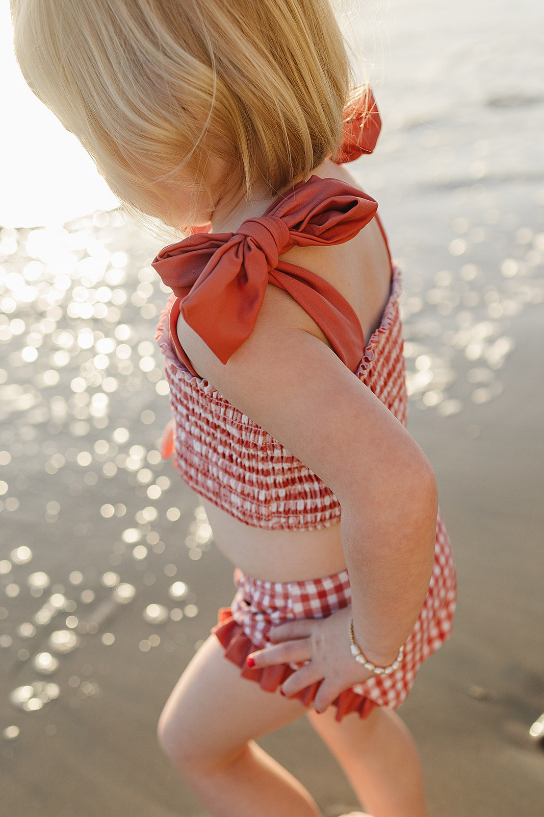 Mebie Baby Gingham Ruched Bikini Set