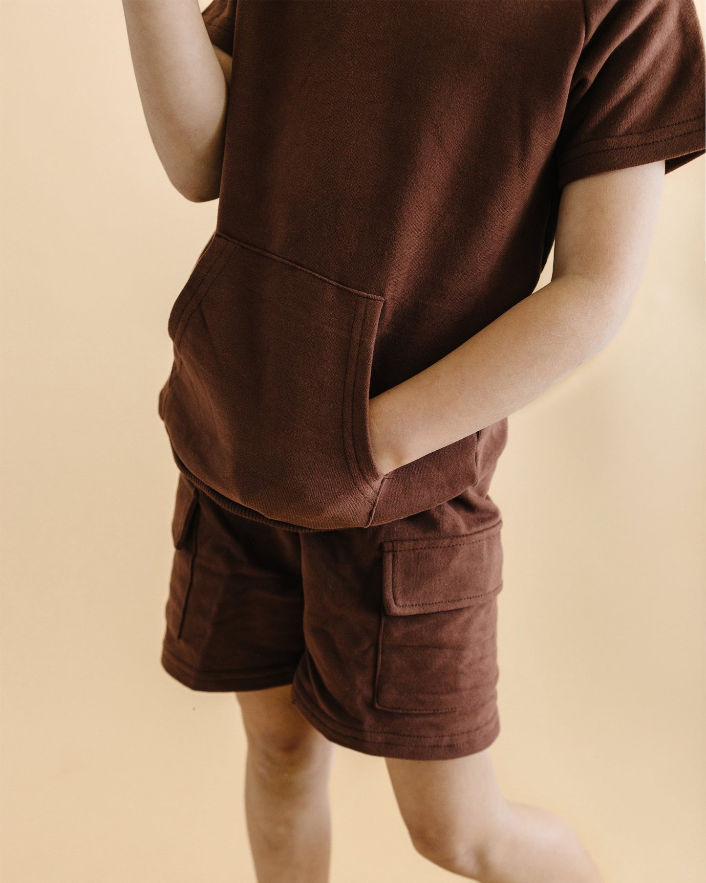 LPK Terry Cargo Shorts Set - Chocolate