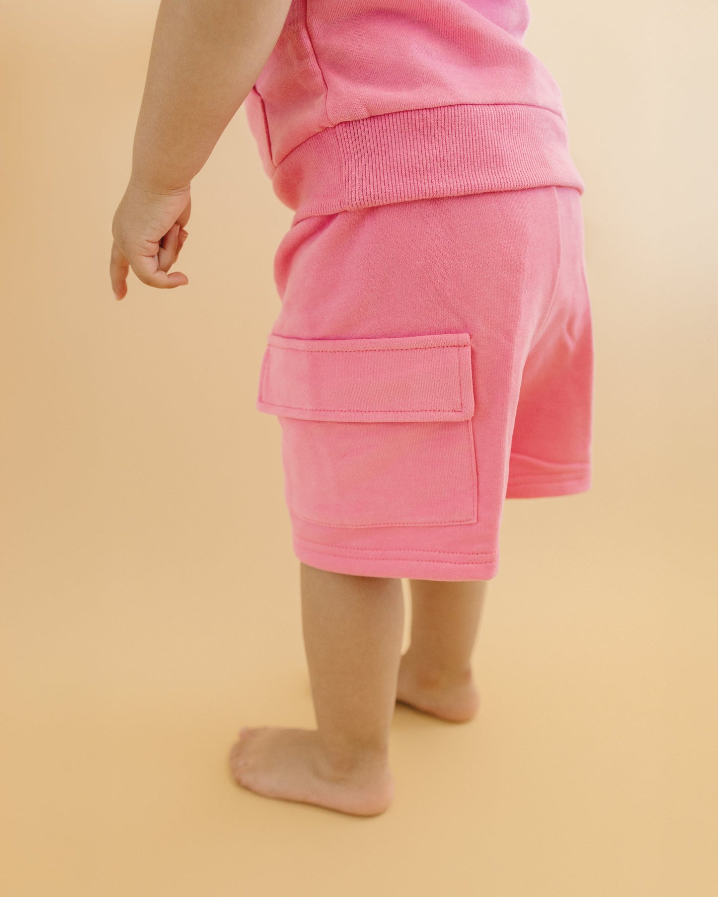 LPK Terry Cargo Shorts Set - Pink