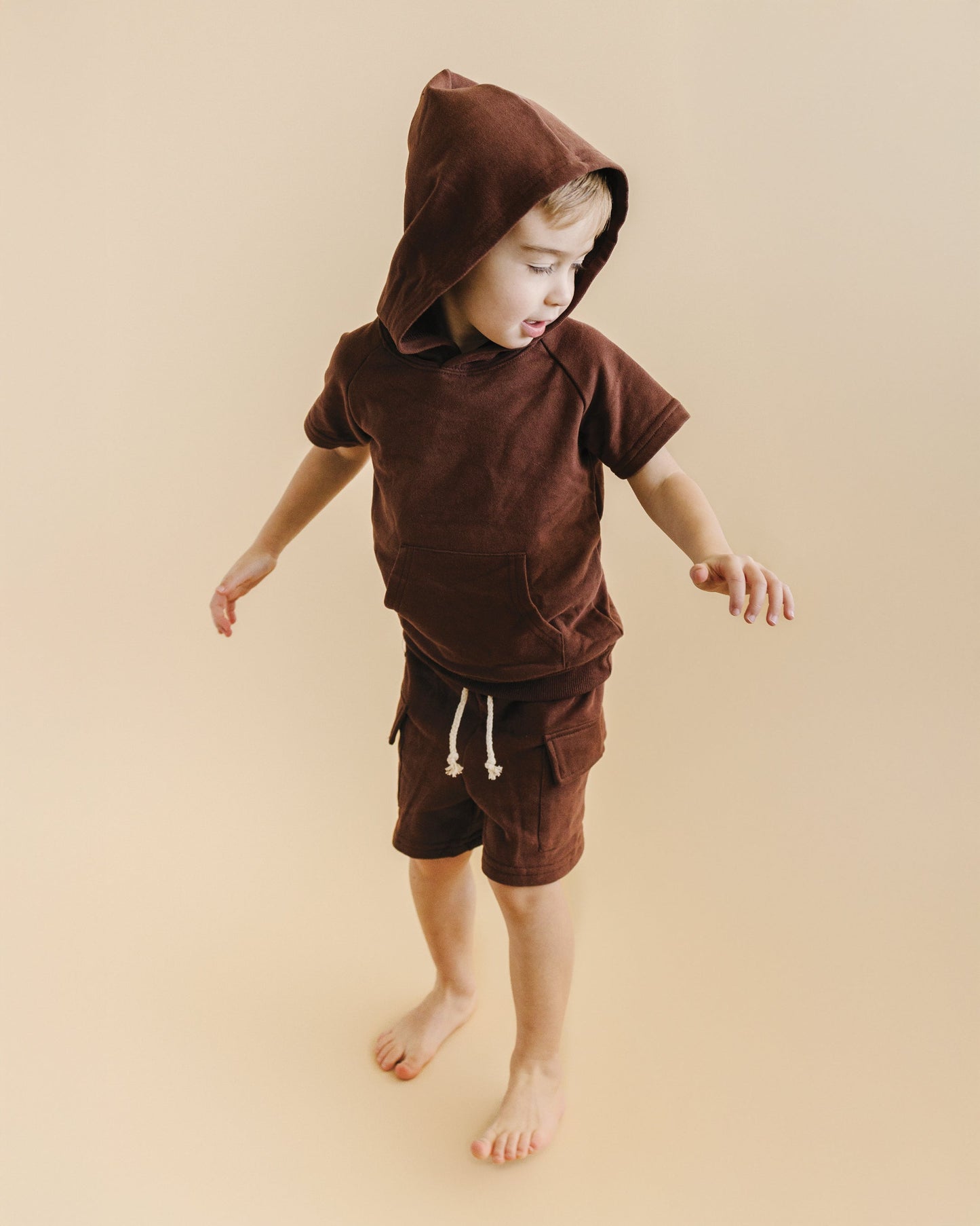 LPK Terry Cargo Shorts Set - Chocolate