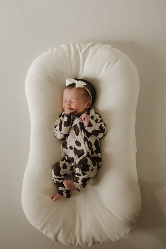 Forever French Bamboo Zip Pajamas - Moo!