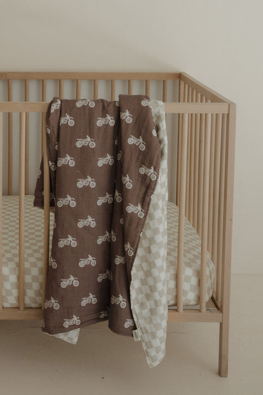 Forever French Muslin Quilt - Dirt Bike & Checkerboard