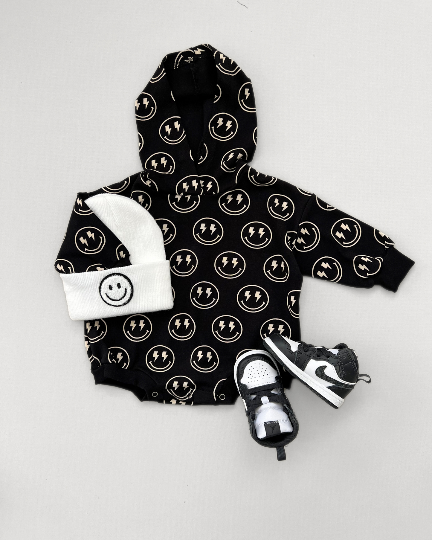 LPK Hooded Bubble Romper - Electric Smiley