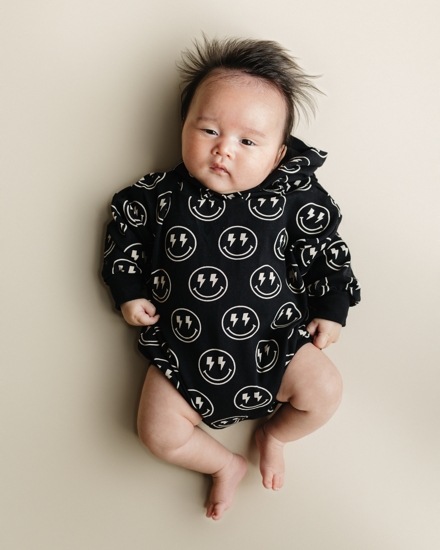 LPK Hooded Bubble Romper - Electric Smiley