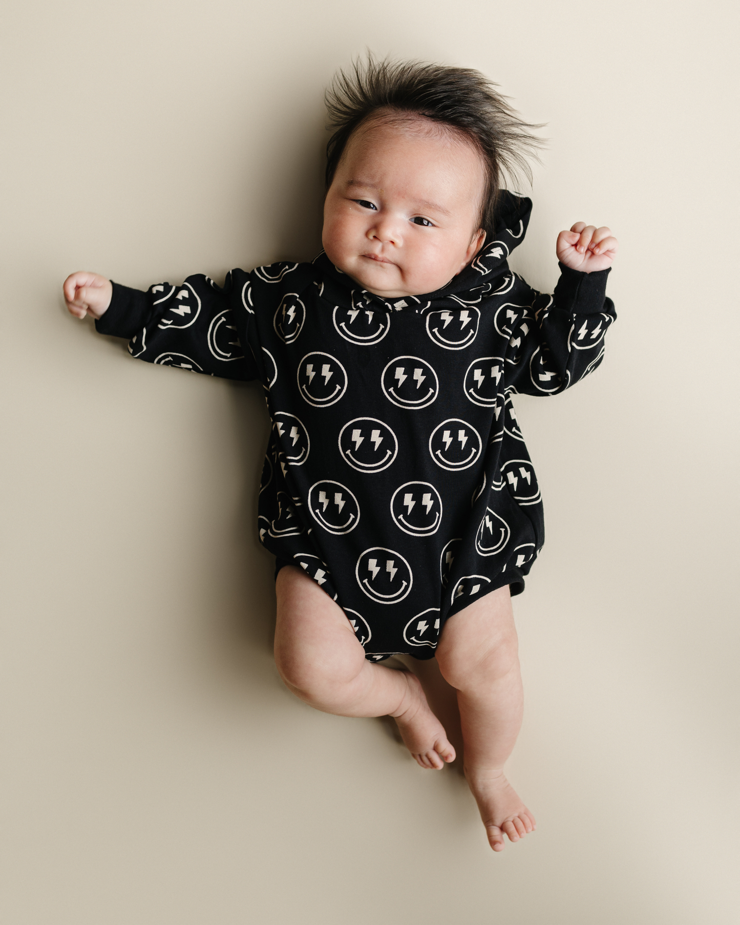 LPK Hooded Bubble Romper - Electric Smiley