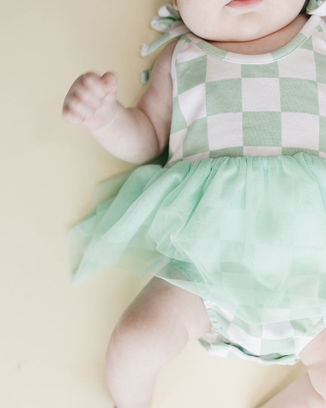 LPK Tutu Romper - Checkered Mint