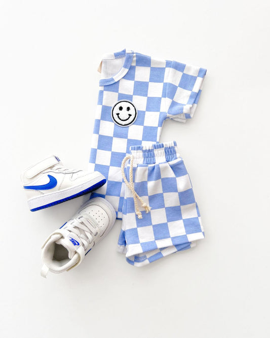 LPK Checkered Shorts Set - Blue