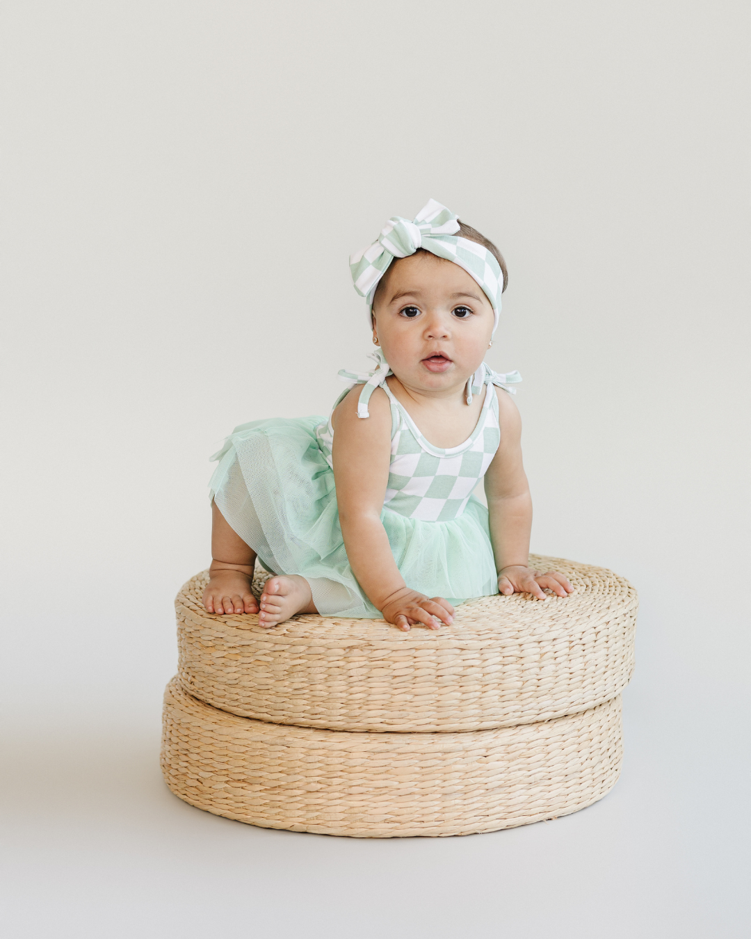 LPK Tutu Romper - Checkered Mint