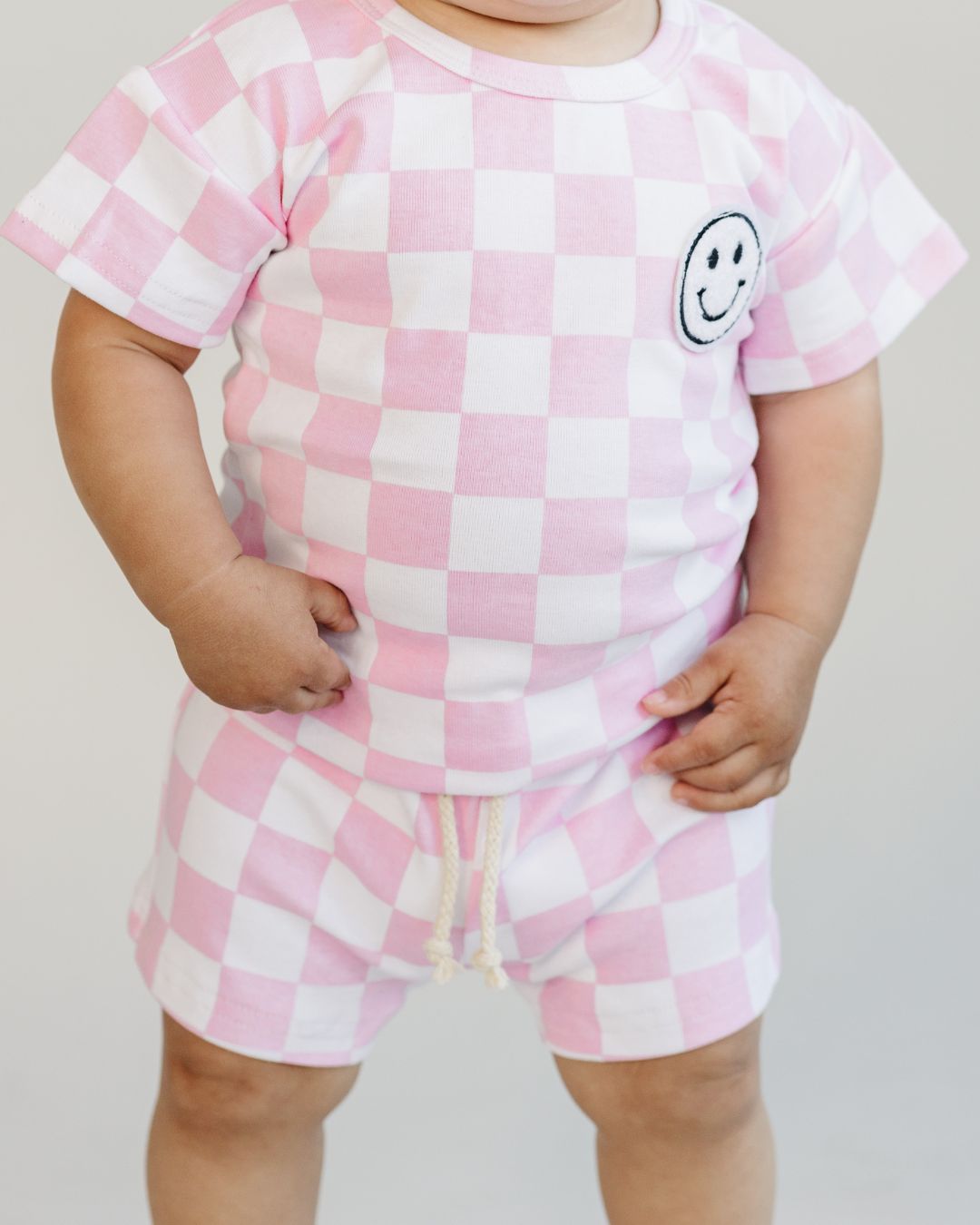 LPK Checkered Shorts Set - Pink